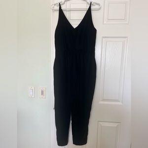 New! Black Velvet Jumpsuit with Pockets